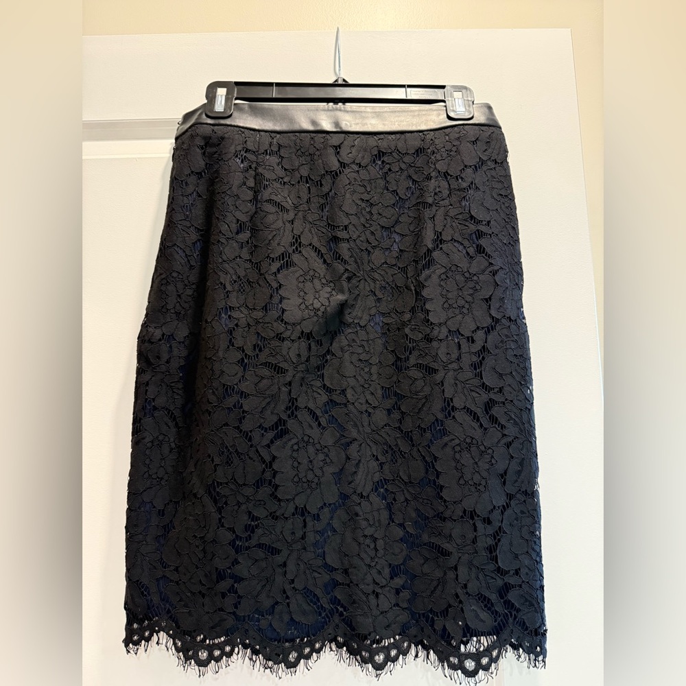 Black/Navy Lace Pencil Skirt